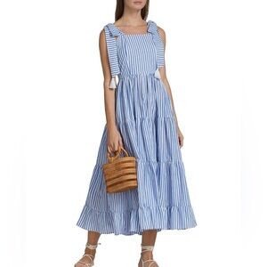 Blue Striped Midi Dress